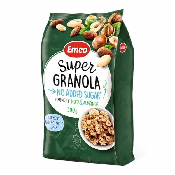 Emco – Granola Super Sans Sucre Noix & Amandes 500 g