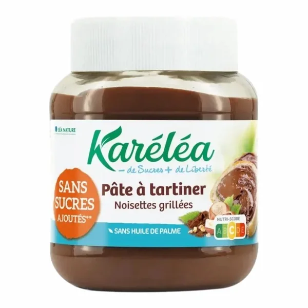 Karelea Pate à Tartiner Chocolat Noisette Sans Sucres Ajoutes – 400 g