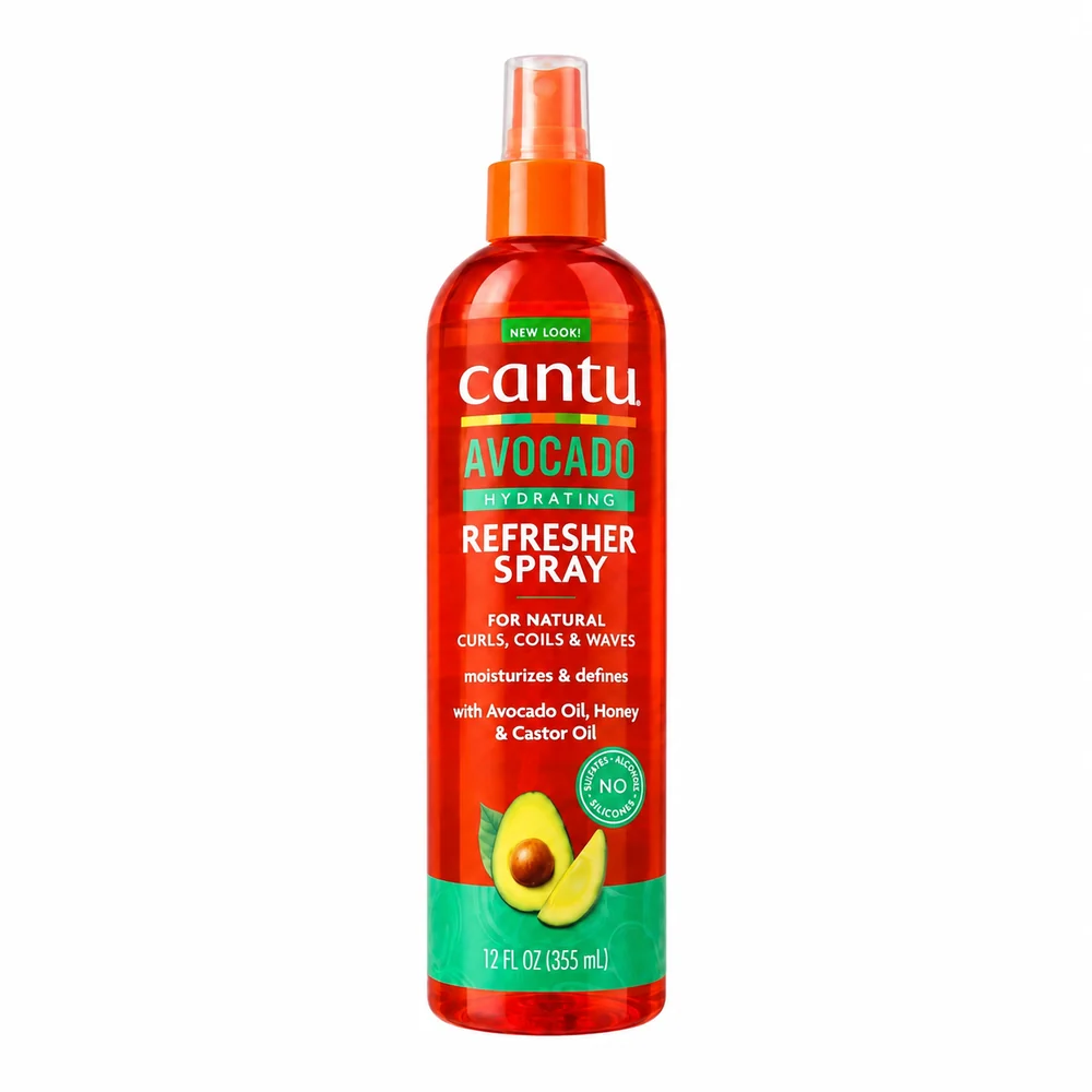 Cantu Spray Rafraichissant Hydratant Avocat Miel & Huile de Ricin 355ml – Cheveux Boucles & Textures