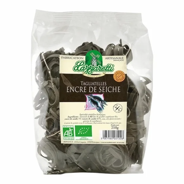 LAZZARETTI Tagliatelle Encre de Seiche 250g – Petes Italiennes Gourmets au Goût Marin