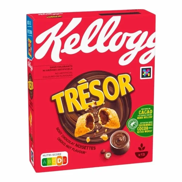 Kellogg’s – Kelloggs Tresor Chocolat Noisettes 410 g | Cereales Fourrees Croquantes Petit Dejeuner Gourmand