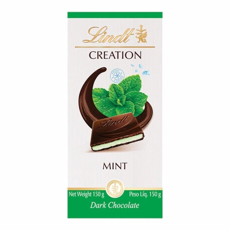 Lindt Creation Tablette de Chocolat Noir Menthe Frappée – 150g