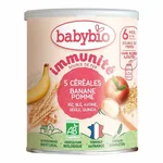 Babybio 5 Cereales Fruits 220 g – Céréales Bébé Biologiques aux Fruits Gourmands