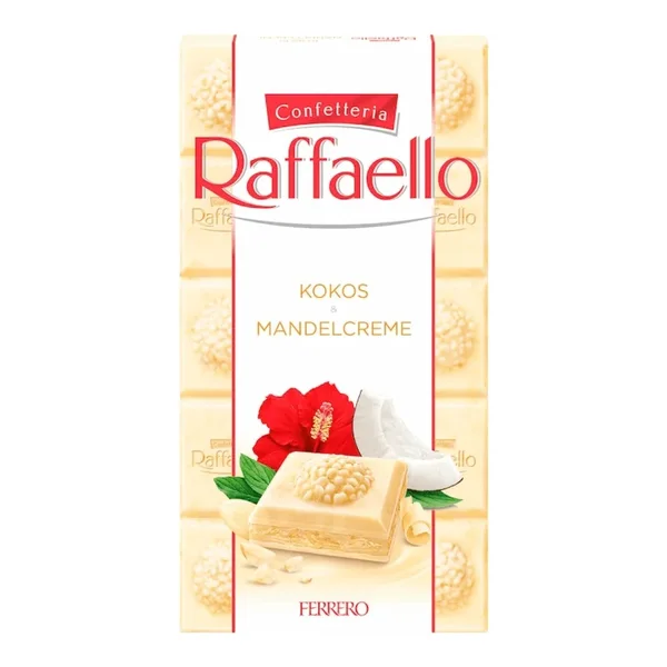 Ferrero Rocher Tablette Raffaello – Chocolat Blanc & Noix de Coco 90g