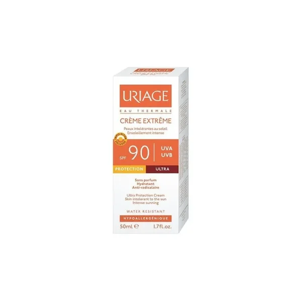 Uriage Ecran Total IP 90 50 ml – Creme Solaire Visage Haute Protection Peaux Sensibles