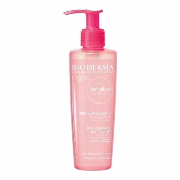 BIODERMA Sensibio Gel Moussant 200 ml – Nettoyant Doux pour Peaux Sensibles
