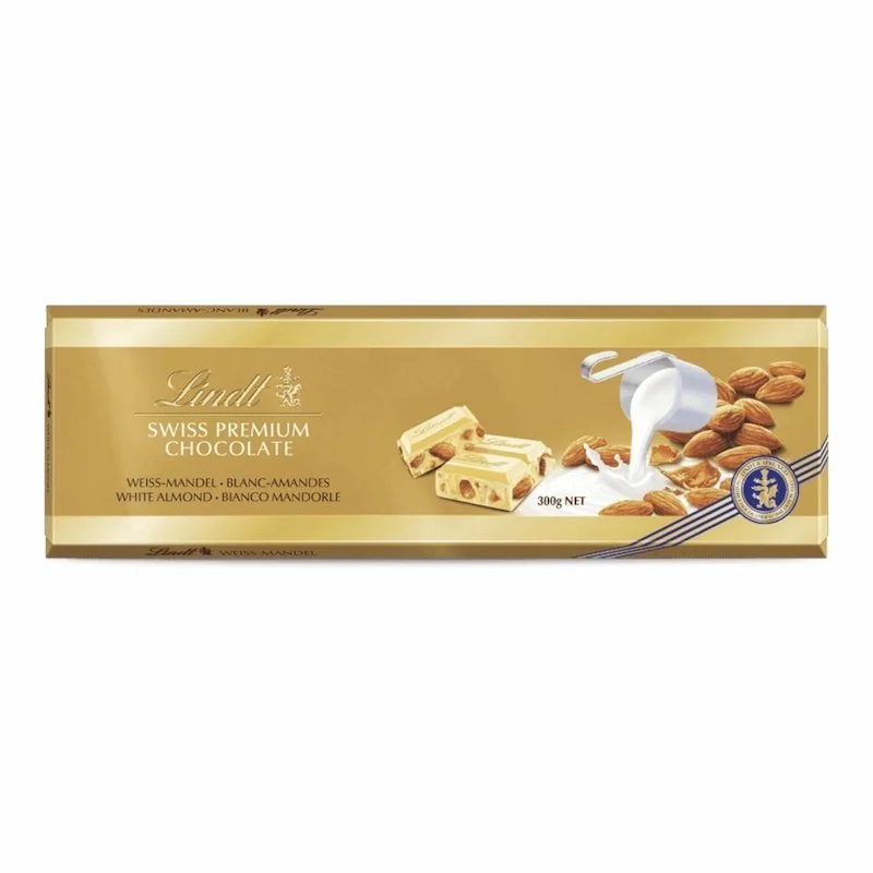 Lindt – Chocolat Lindt Swiss Premium Blanc aux Amandes 300g