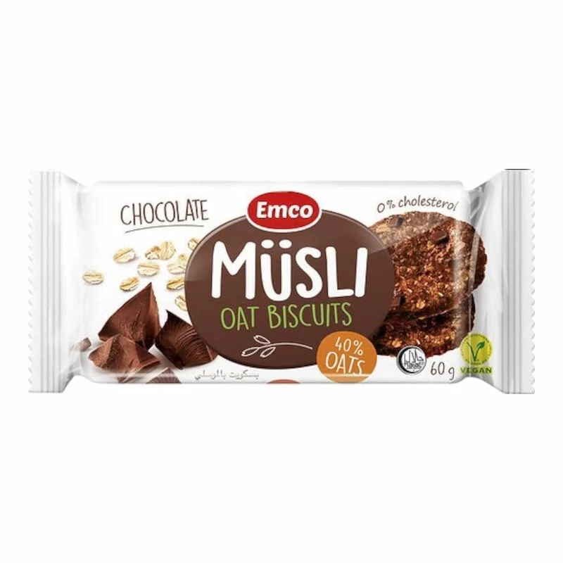 Emco Muesli Oat Biscuits Chocolat 60g