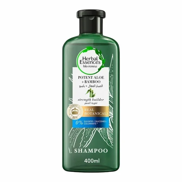 Herbal Essences Shampoo Fortifiant Sans Sulfate à lAloe Vera Puissant + Bambou Naturel – 400 ml