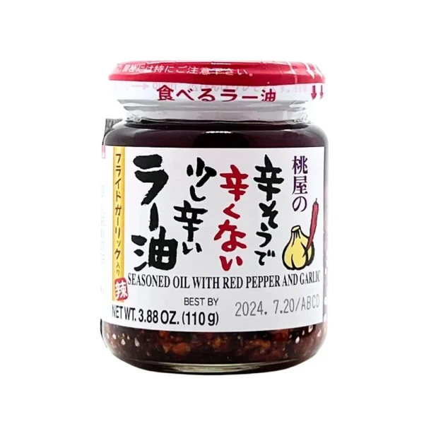 Momoya Taberu Rayu – Huile de Piment Assaisonnee a lAil Croustillant 110 g