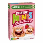 Nestle Minis Cereales Saveur Fraise & Ble Complet 375 g | Petit-Déjeuner Croustillant Riche en Vitamines