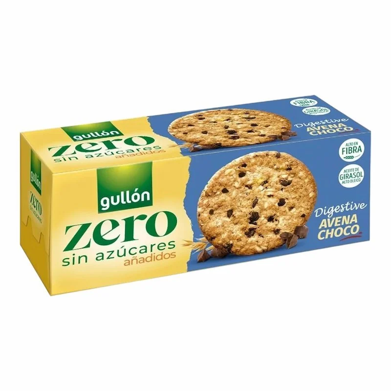 Gullón – Digestive Avena Choco Gullon Zero Sans Sucres Ajoutés 255 g – Biscuits à l’Avoine & Chocolat