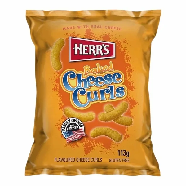 Herr's – Herrs Baked Cheese Curls 113 g – Croustilles Fromage Cuites au Four