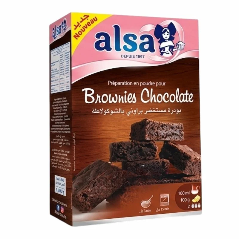 Alsa Preparation Brownies Chocolat 330 g – Preparation Gâteau Brownie Facile