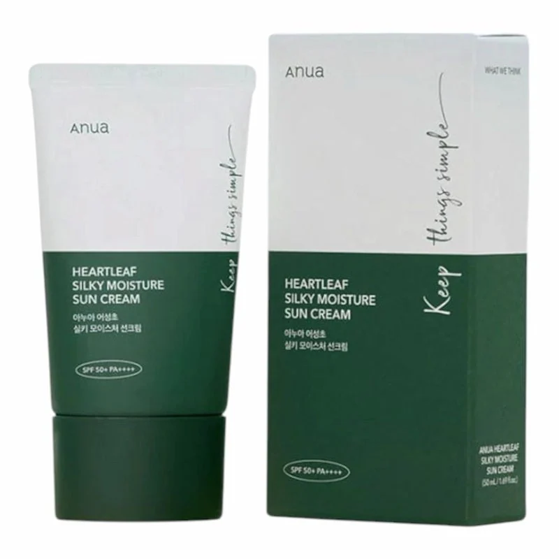 ANUA Creme Solaire Heartleaf Silky Moisture SPF 50+ PA++++ – 50 ml