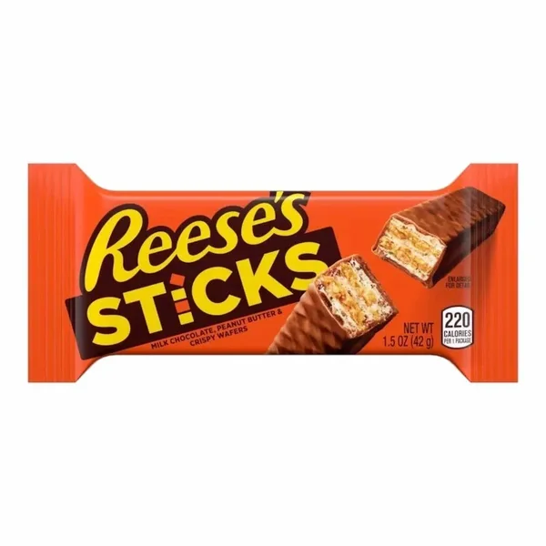 Reese's – Reeses Sticks – Gaufrettes au Beurre de Cacahuete et Chocolat au Lait – 42 g