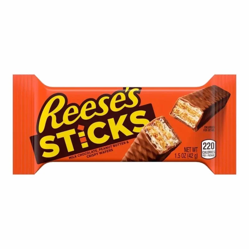 Reese's – Reeses Sticks – Gaufrettes au Beurre de Cacahuete et Chocolat au Lait – 42 g