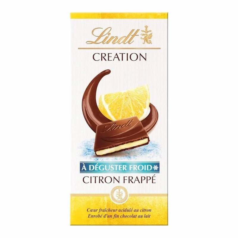 Lindt Creation Tablette Citron Frappé Chocolat au Lait – 150g