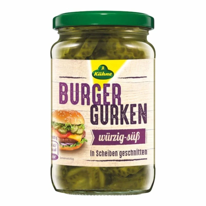 Kuhne Cornichons Burger 370 ml