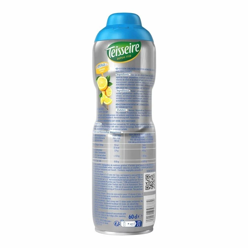 Teisseire – Sirop Teisseire Zéro Sucres Saveur Citron – 60 cl — vue 2