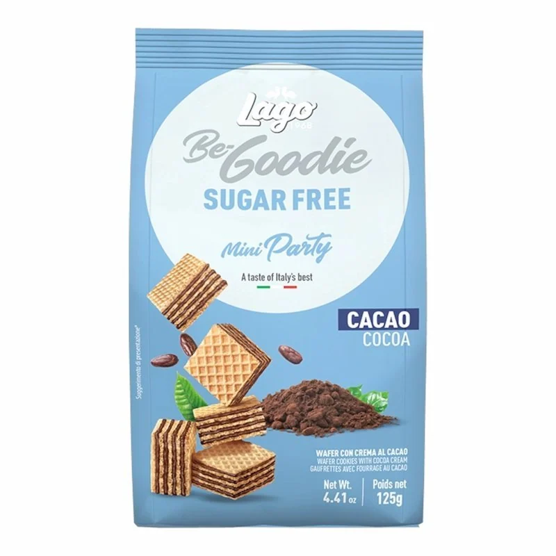 Lago Mini Party Gaufrettes Sans Sucre Cacao 125 g – Gaufrettes Croustillantes