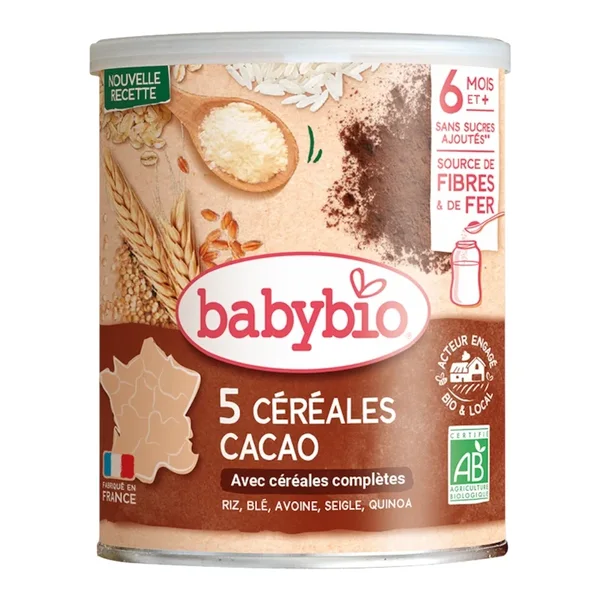 Babybio 5 Céréales Cacao avec Quinoa 220G