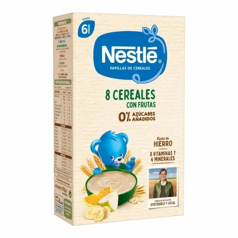 Nestle 8 Cereales avec Fruits des 6 mois – 475 g | Cereales Instantanees pour Bébé