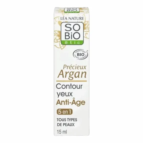 SO'BiO étic – SOBiO etic Precieux Argan Contour des Yeux Anti Age 5 en 1 – 15ml