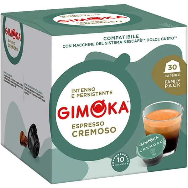 Gimoka Cremoso – Capsules de Cafe pour Dolce Gusto 30 pcs | Espresso Cremeux & Arome Riche