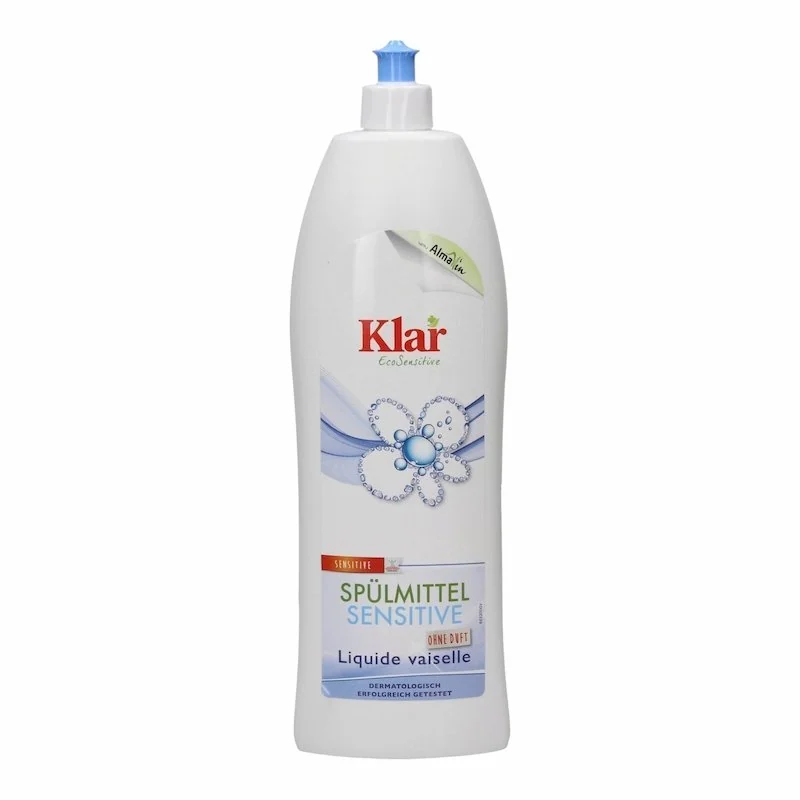 AlmaWin Klar Dishwashing Detergent Sensitive 1L | Liquide Vaisselle Écologique Peaux Sensibles