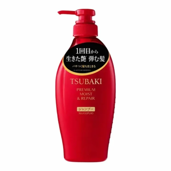 Tsubaki Premium Moist et Repair Shampoo 490ml – Shampoing Hydratant et Réparateur pour Cheveux Secs et Abîmés