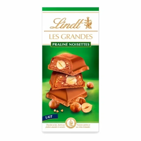 Lindt – Chocolat Lindt LES GRANDES Lait Noisettes 225g