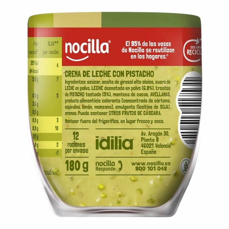 Nocilla Pate a Tartiner Pistache 180g – Sans Huile de Palme & Sans Gluten — vue 2