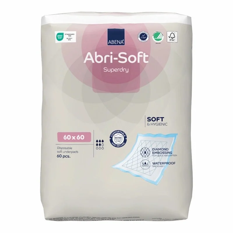 Abena Abri Soft Superdry Aleses Jetables 60x60cm – 60 Pieces | Protections de Lit Absorbantes