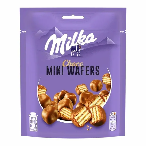 Milka Choco Mini Wafers 110g – Gaufrettes Fondantes au Chocolat au Lait