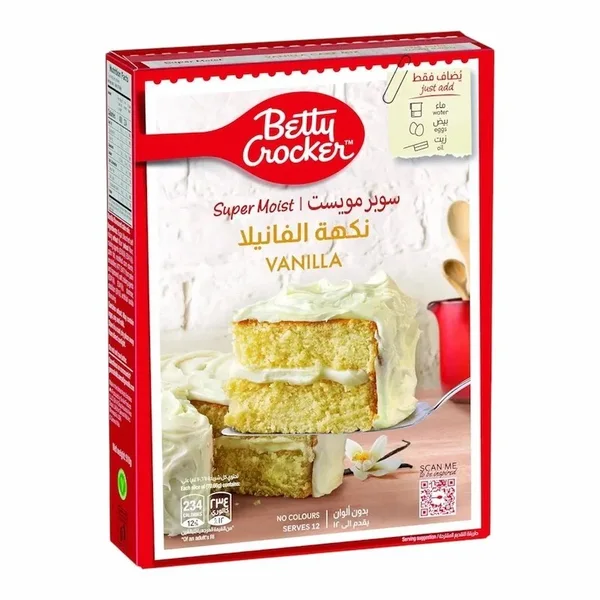 Betty Crocker Preparation Cake Saveur Vanille 500g – Gâteau Moelleux, Léger et Facile à Préparer