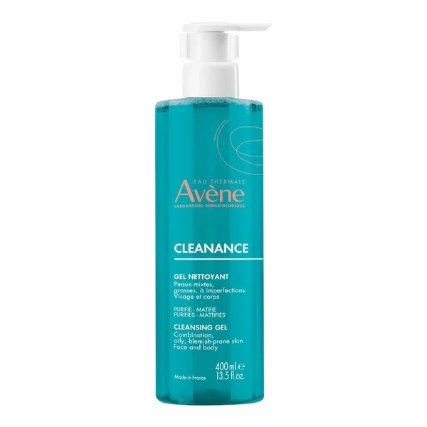 AVENE Cleanance Gel Nettoyant 400 ml – Gel Moussant Doux Purifiant | Peaux Mixtes à Grasses