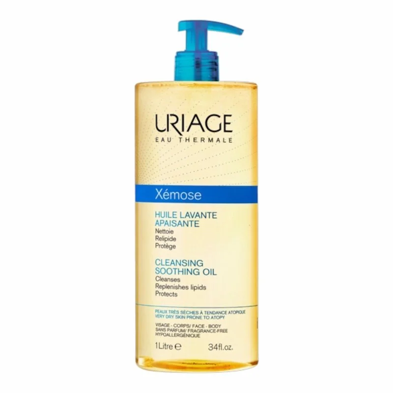 URIAGE XEMOSE Huile Lavante 1L | Huile Nettoyante Corps Peaux Sèches & Sensibles