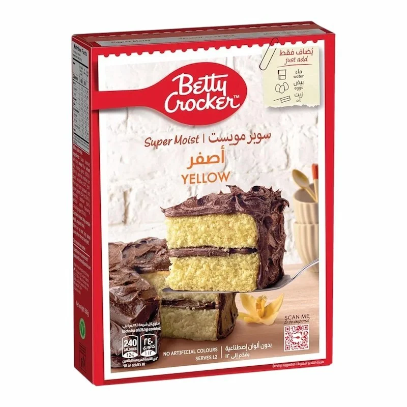 Betty Crocker Preparation de Cake Yellow 500g – Gâteau Jaune Moelleux et Doré Facile à Préparer