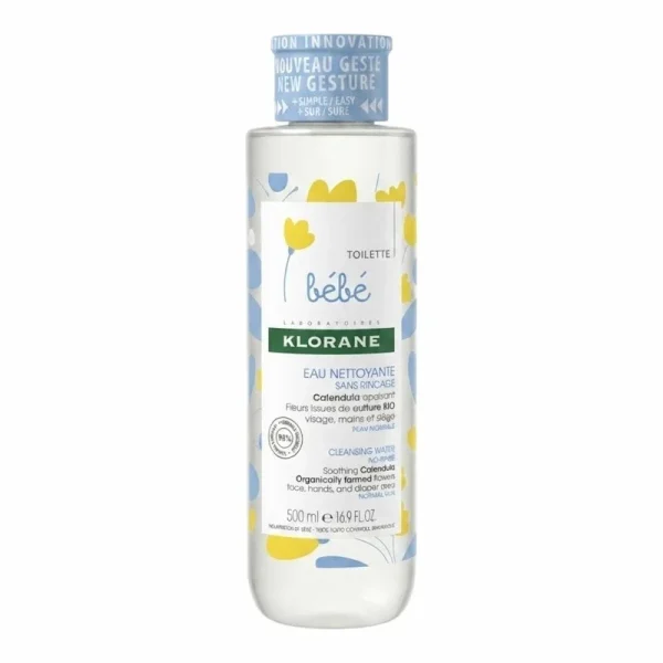 Klorane Bebe Eau Nettoyante Sans Rincage au Calendula 500ml – Soin Doux pour Bébé