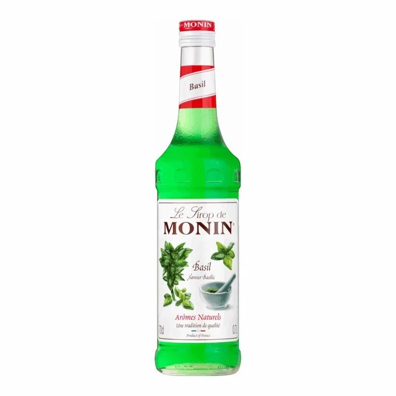 Monin Sirop Basilic – 70 cl Sirop Saveur Basilic Premium pour Cocktails, Thés & Recettes Gourmandes