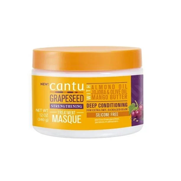 Cantu Grapeseed Strengthening Treatment Masque 340g – Masque Fortifiant Cheveux Fragiles & Secs