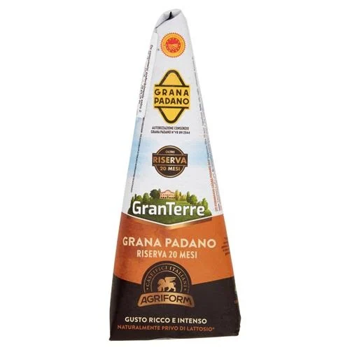 GranTerre Grana Padano DOP 20 Mesi – 400g | Fromage Italien Affine Premium