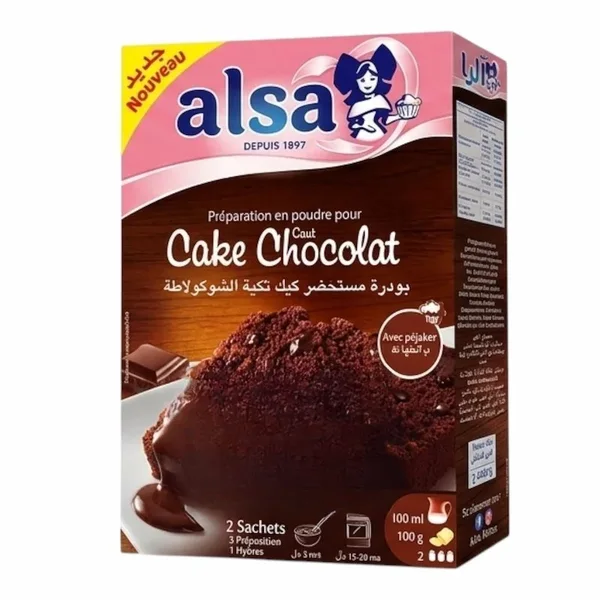 Alsa Preparation Cake Chocolat aux Pepites 400 g – Gâteau Moelleux Facile