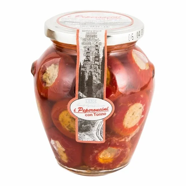 Peperoncini Farcis au Thon et Câpres – Bocal 314 g