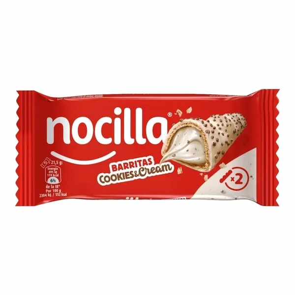 nocilla – Barritas Nocilla Cookies et Cream 43 g | Gaufrette Chocolat Noisette & Creme Biscuit Snack Gourmand