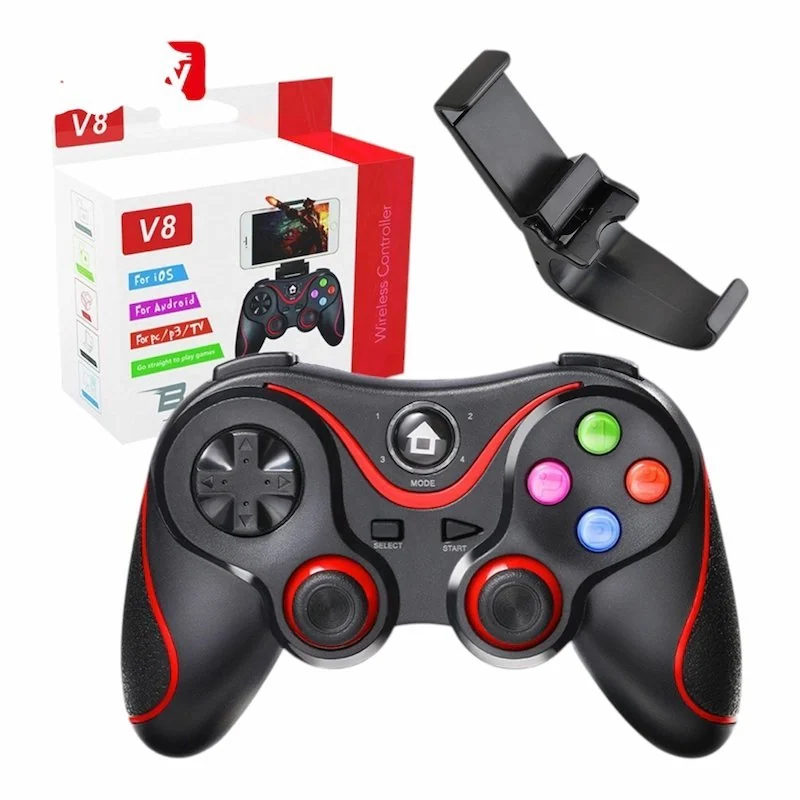 V8 Manette de Jeu Sans Fil Bluetooth – Compatible Android TV, Box, Tablette et PC